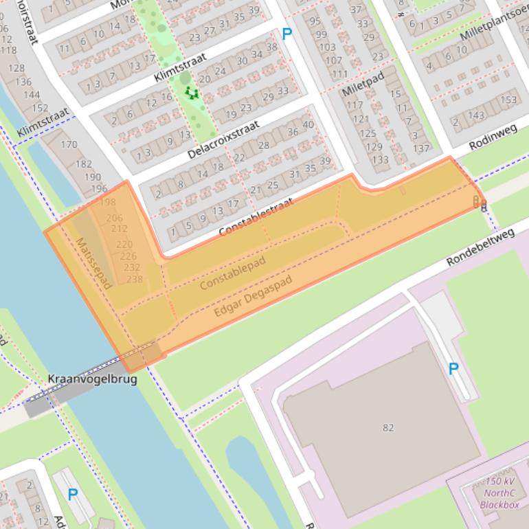 Kaart van postcodegebied 1328RH.