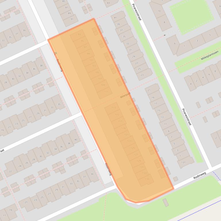 Kaart van postcodegebied 1328RJ.