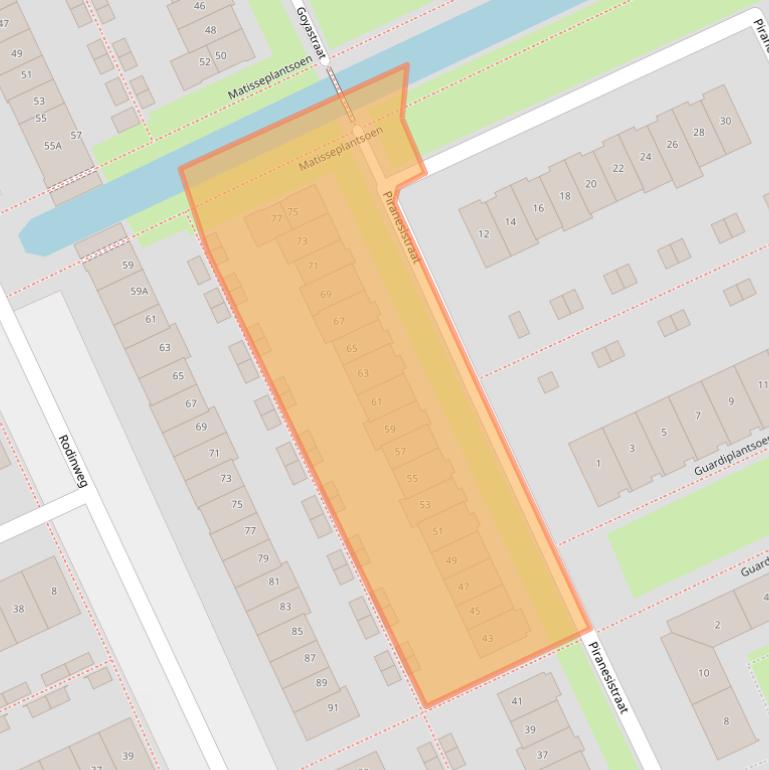Kaart van postcodegebied 1328RN.
