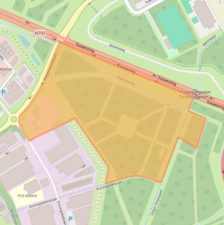 Kaart van postcodegebied 1329AA.