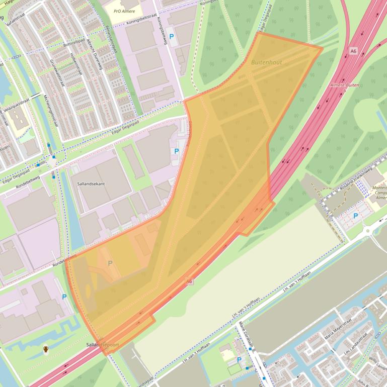 Kaart van postcodegebied 1329BN.