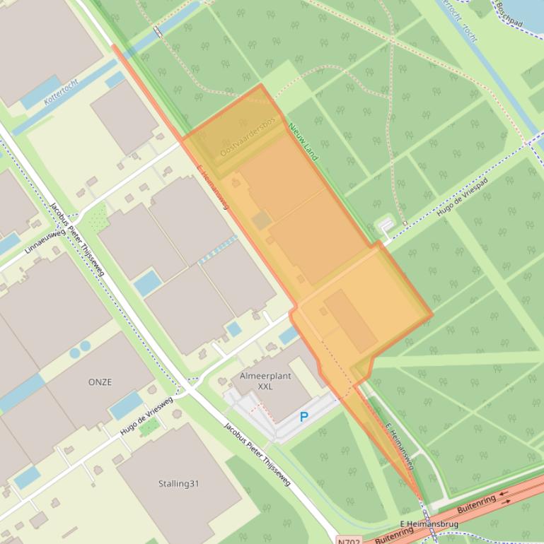 Kaart van postcodegebied 1331AP.