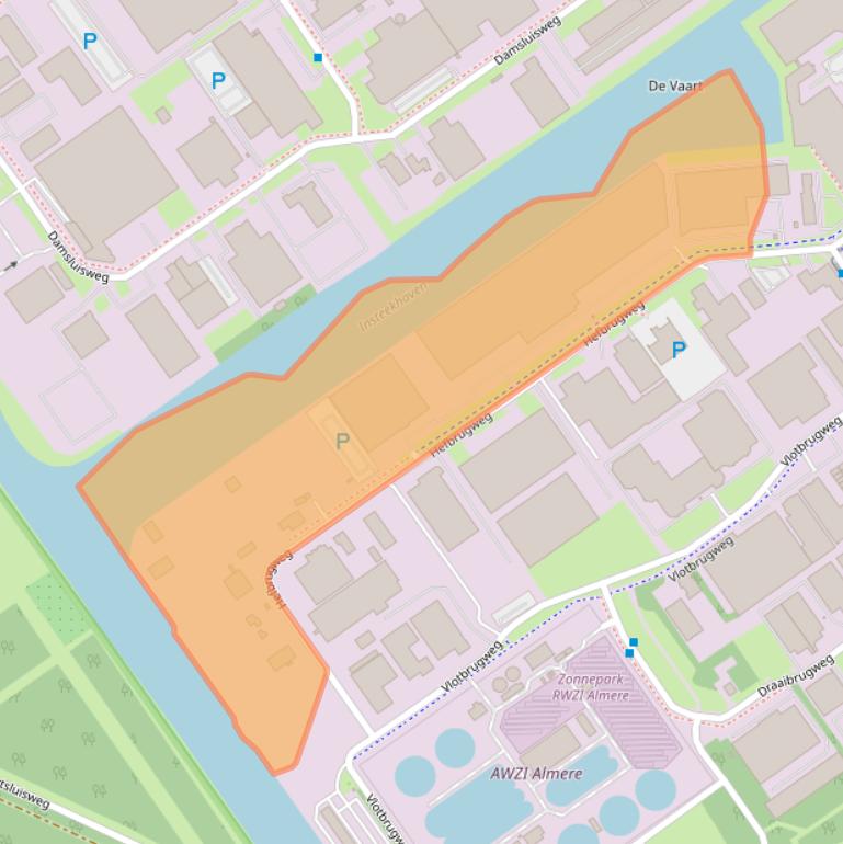 Kaart van postcodegebied 1332AM.