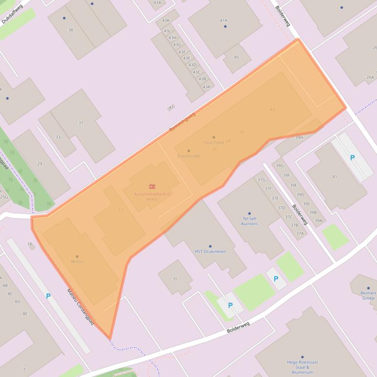 Kaart van postcodegebied 1332BG.