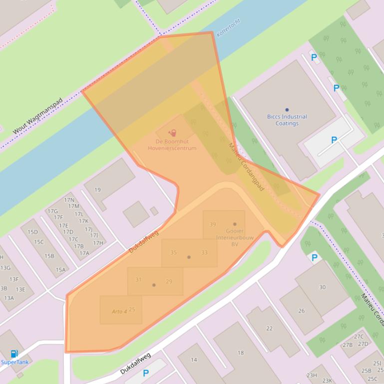 Kaart van postcodegebied 1332BJ.