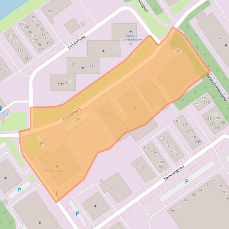 Kaart van postcodegebied 1332BM.