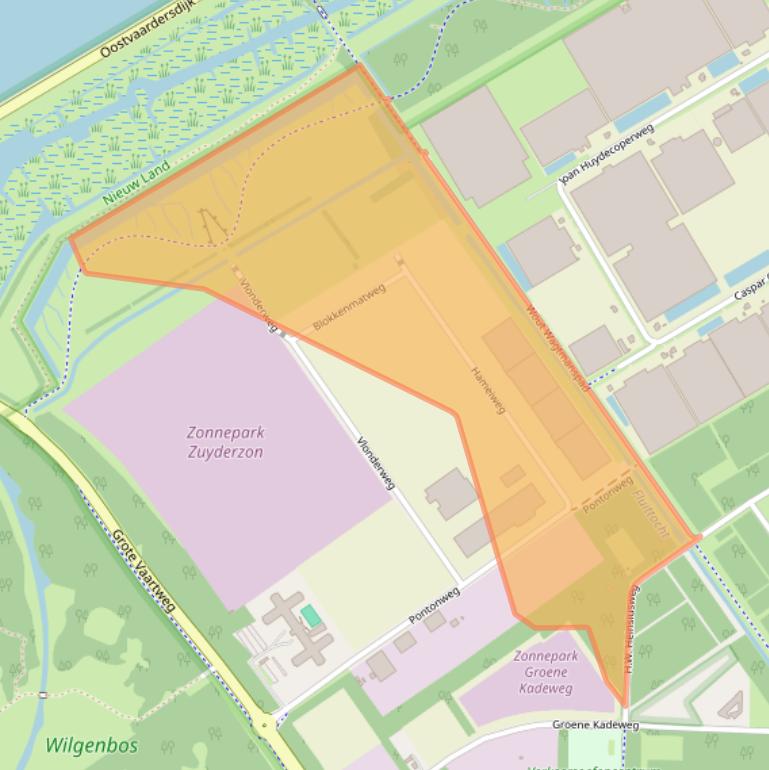 Kaart van postcodegebied 1332CB.