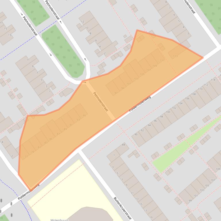 Kaart van postcodegebied 1333BA.