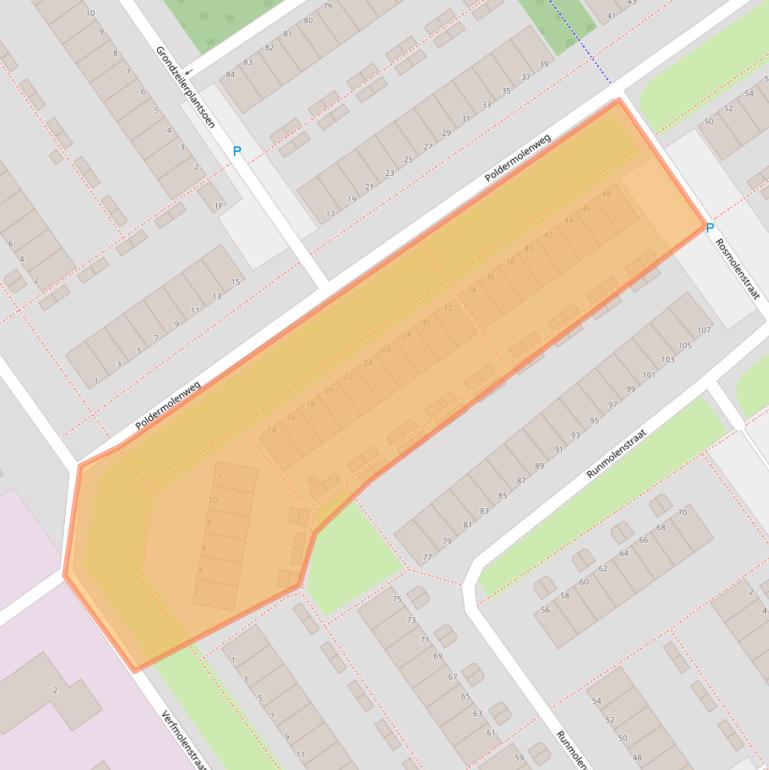 Kaart van postcodegebied 1333BD.