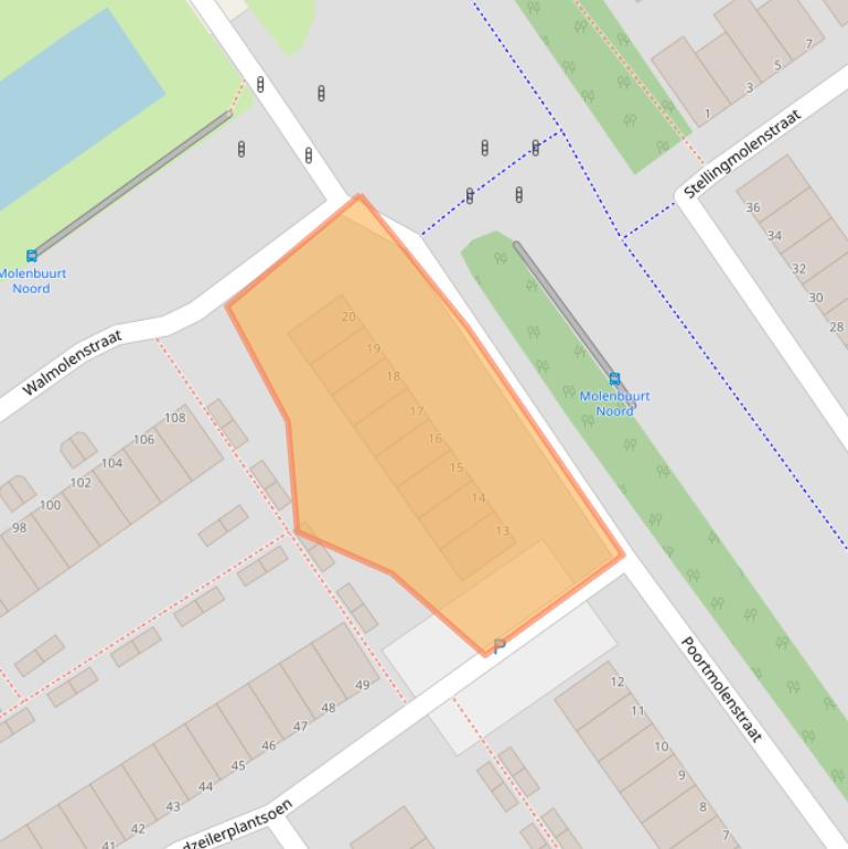 Kaart van postcodegebied 1333BM.