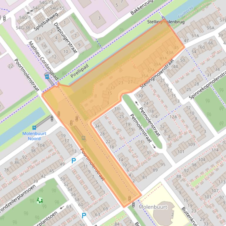 Kaart van postcodegebied 1333CE.