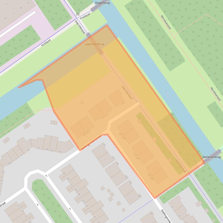 Kaart van postcodegebied 1333CH.