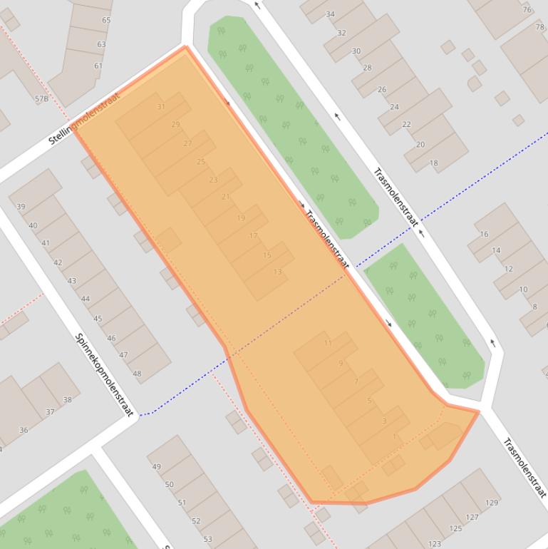 Kaart van postcodegebied 1333CW.