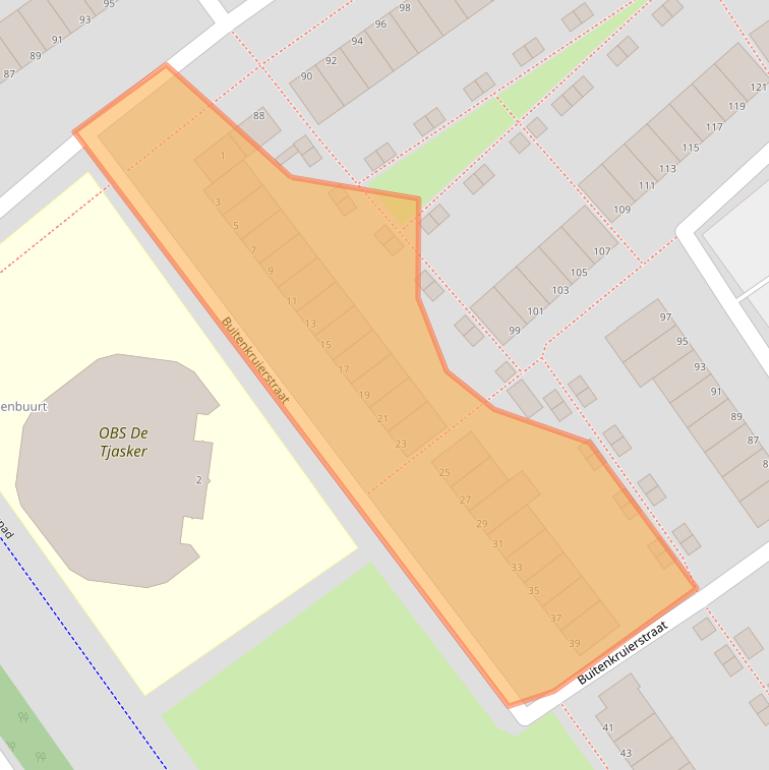 Kaart van postcodegebied 1333CZ.