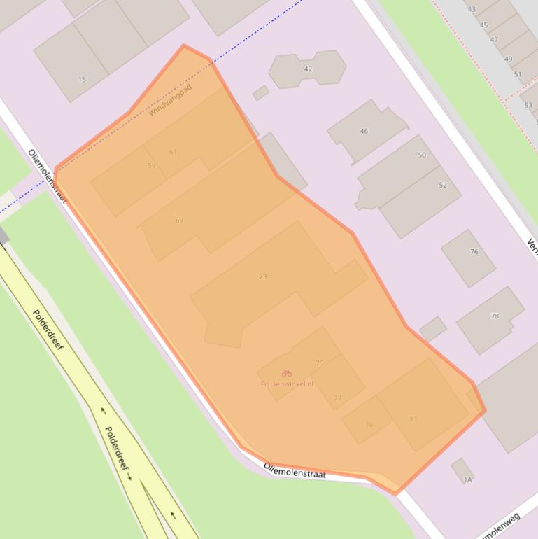 Kaart van postcodegebied 1333DB.