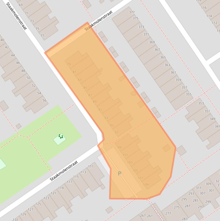 Kaart van postcodegebied 1333ET.