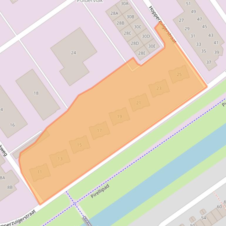 Kaart van postcodegebied 1333HL.