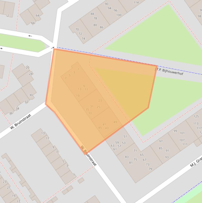 Kaart van postcodegebied 1333HN.