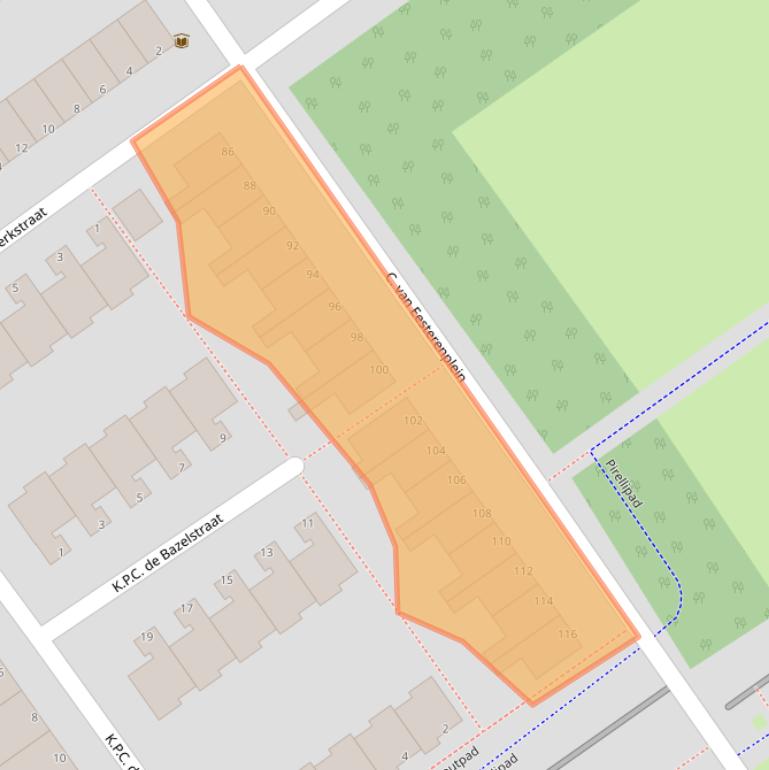 Kaart van postcodegebied 1333KR.