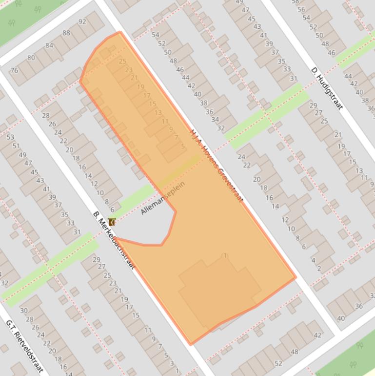 Kaart van postcodegebied 1333KX.