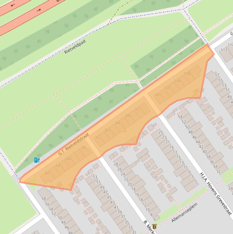 Kaart van postcodegebied 1333LG.