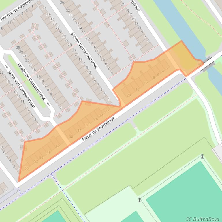 Kaart van postcodegebied 1333NH.