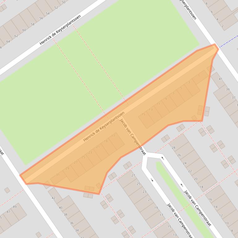 Kaart van postcodegebied 1333NR.