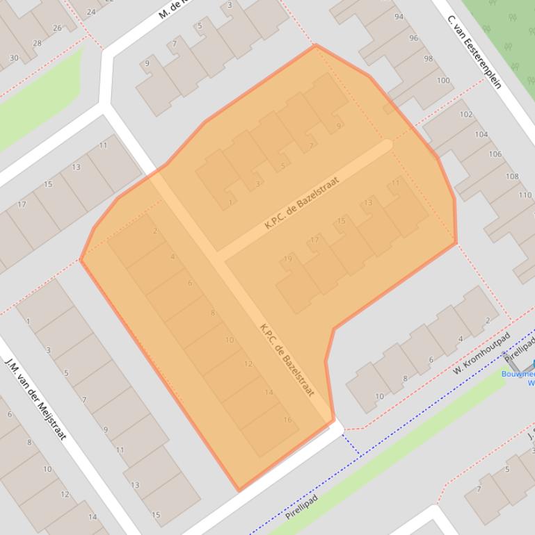 Kaart van postcodegebied 1333PK.