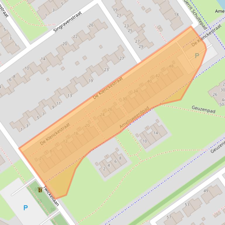 Kaart van postcodegebied 1333ST.