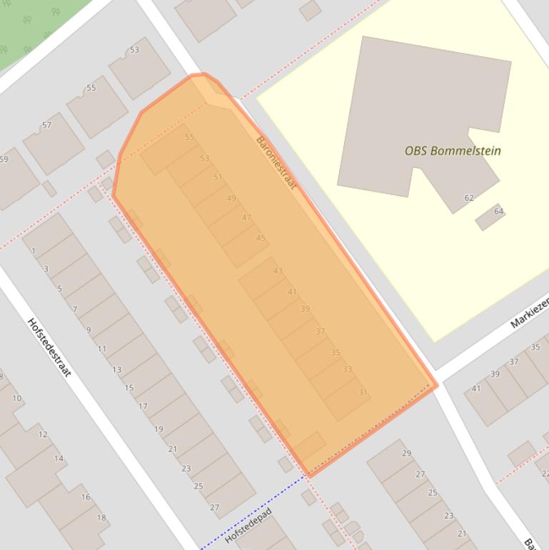 Kaart van postcodegebied 1333TJ.