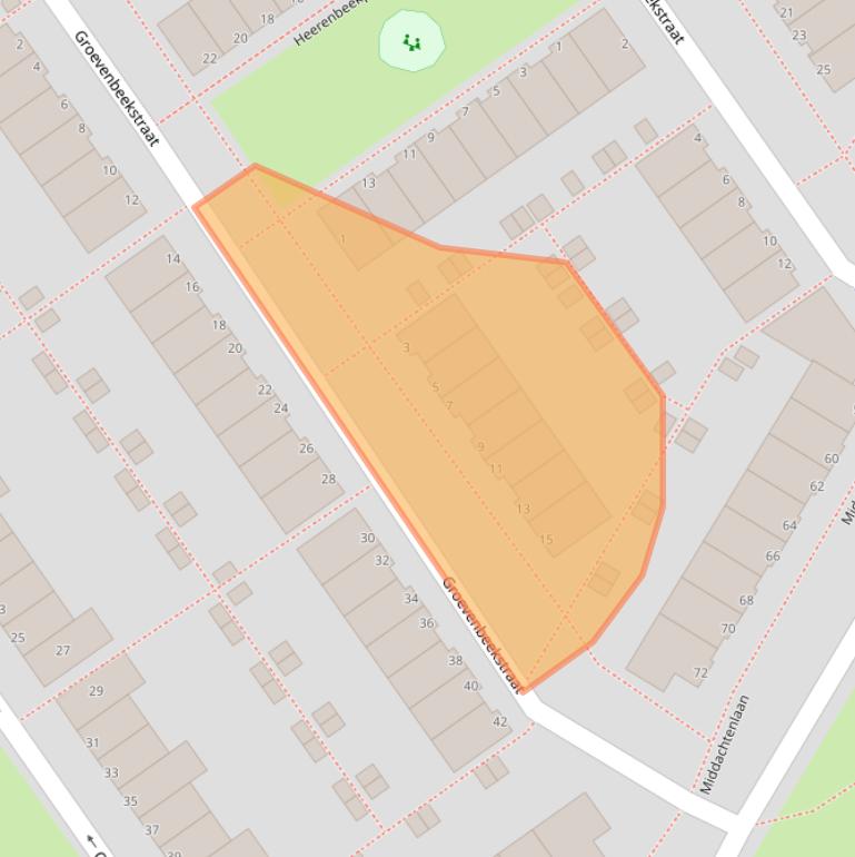 Kaart van postcodegebied 1333XJ.