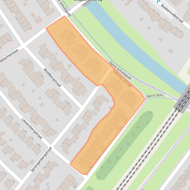 Kaart van postcodegebied 1333ZW.