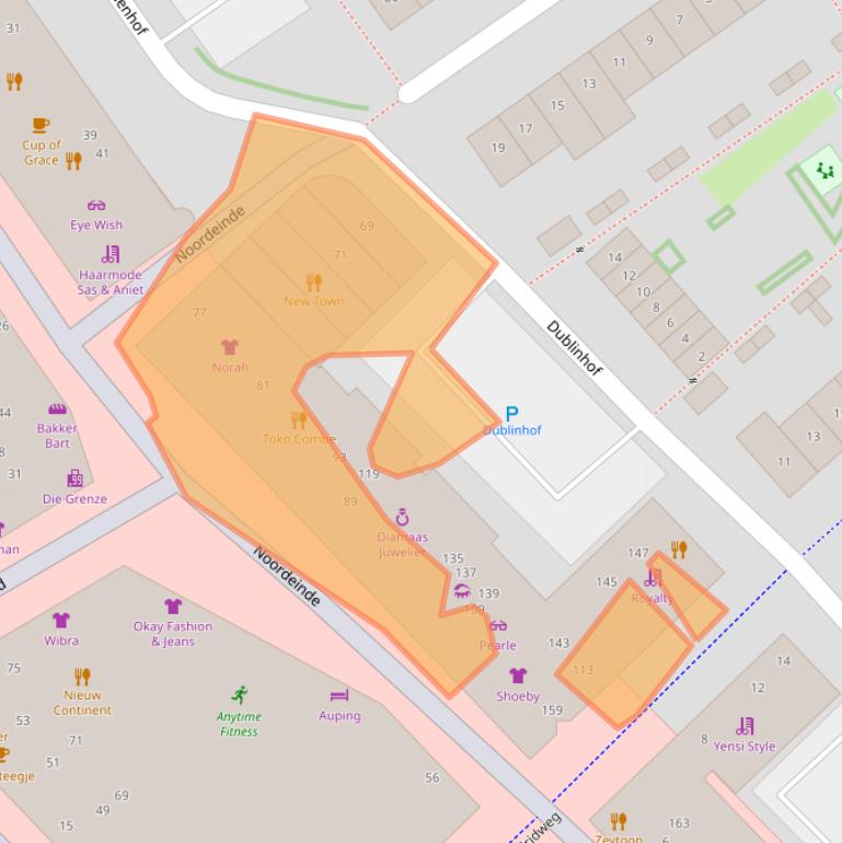 Kaart van postcodegebied 1334AM.