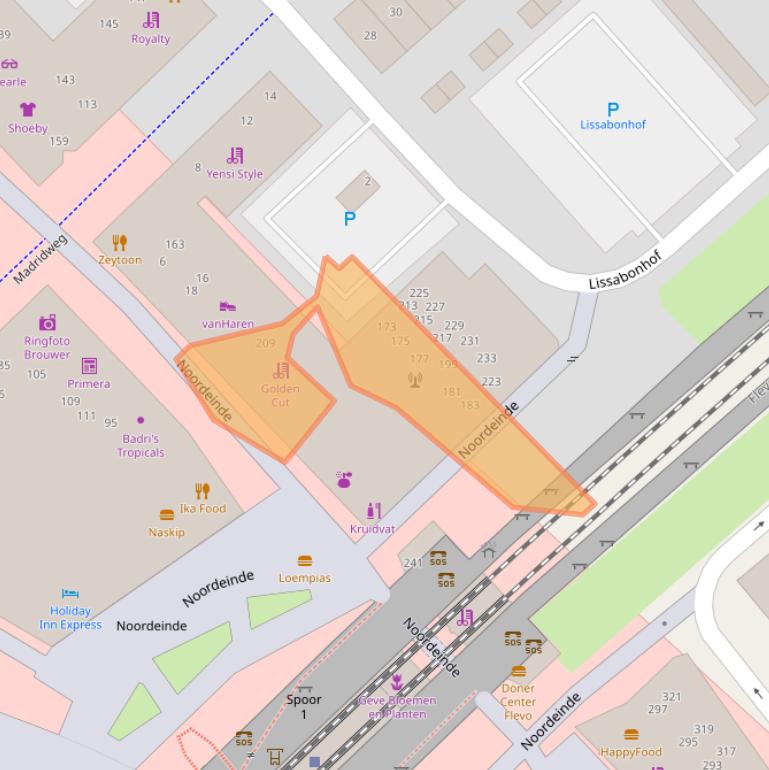 Kaart van postcodegebied 1334AR.