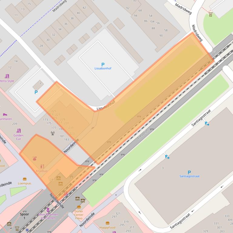 Kaart van postcodegebied 1334AS.