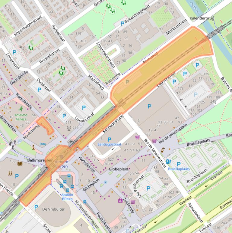 Kaart van postcodegebied 1334BC.