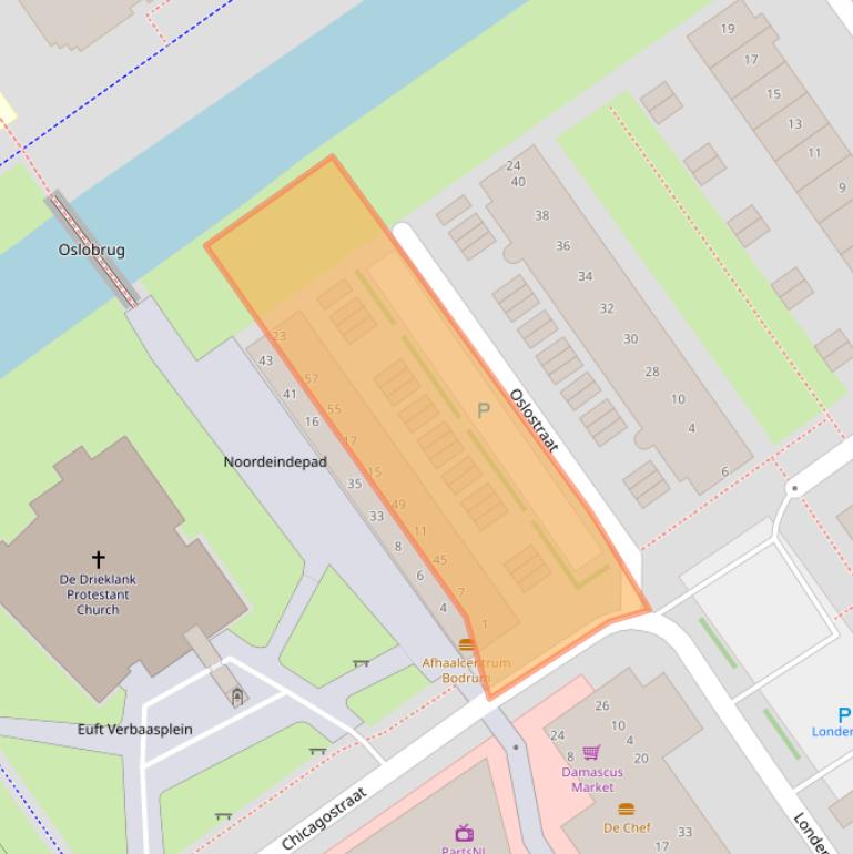 Kaart van postcodegebied 1334CB.