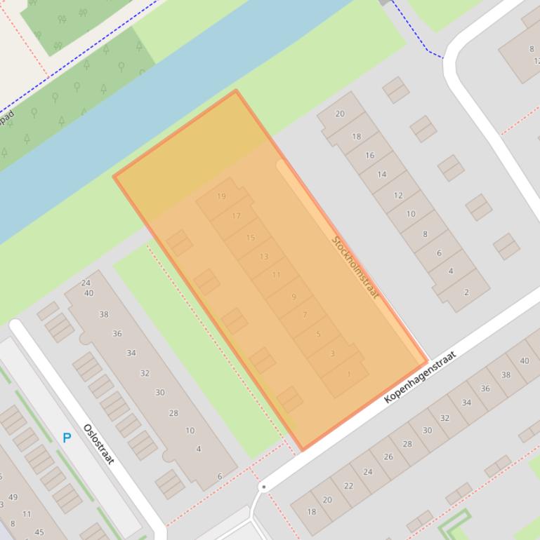 Kaart van postcodegebied 1334CE.