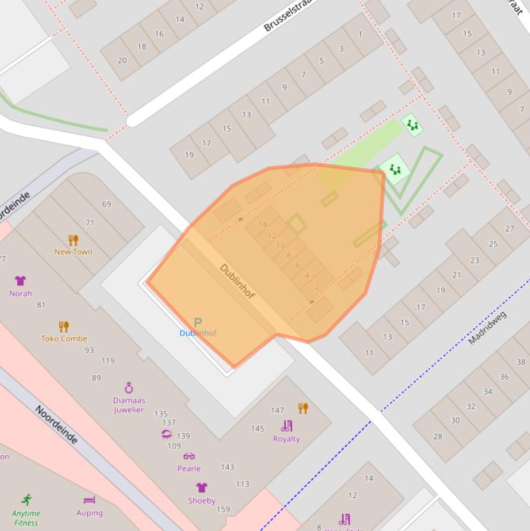 Kaart van postcodegebied 1334CL.