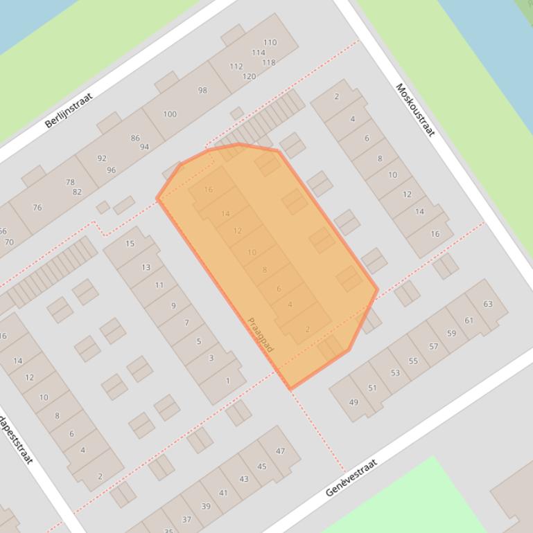 Kaart van postcodegebied 1334EE.