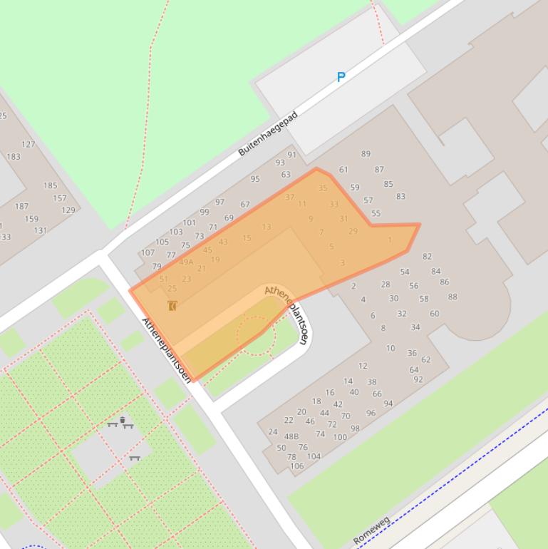 Kaart van postcodegebied 1334EL.