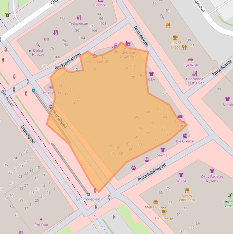 Kaart van postcodegebied 1334KH.