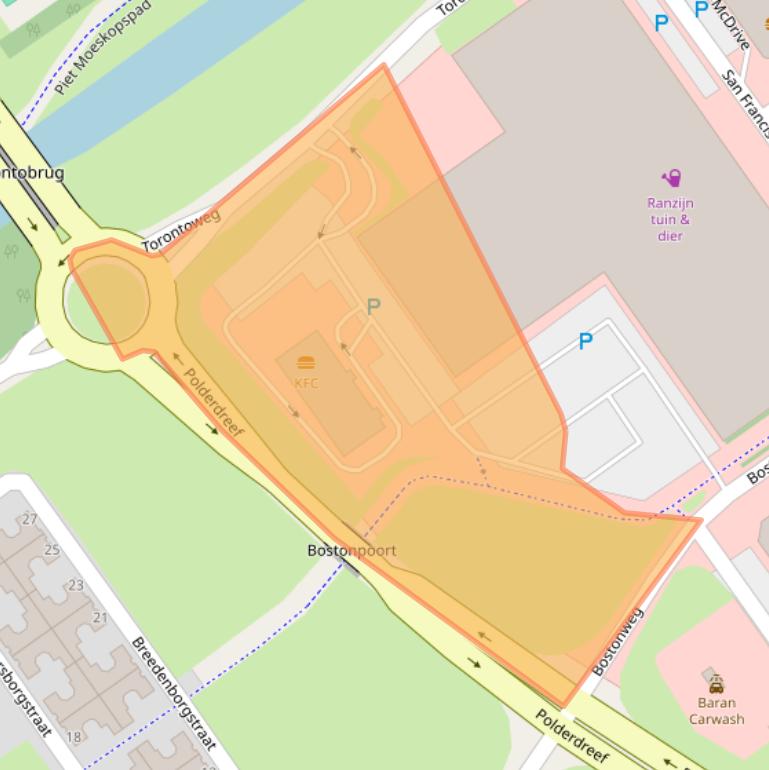 Kaart van postcodegebied 1334KT.