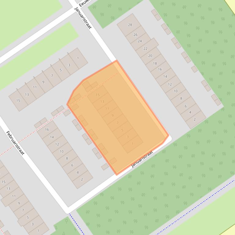 Kaart van postcodegebied 1335AA.