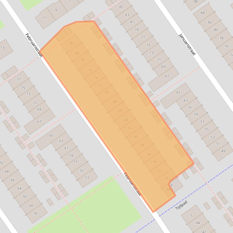 Kaart van postcodegebied 1335AT.