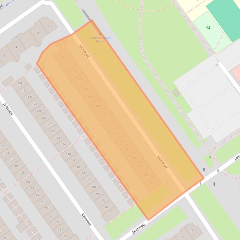Kaart van postcodegebied 1335DA.