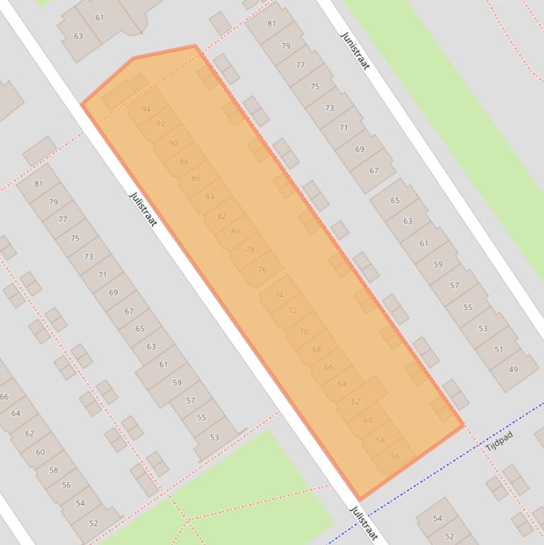 Kaart van postcodegebied 1335DL.