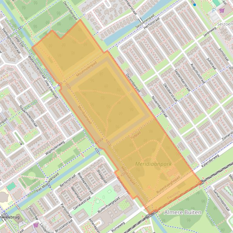 Kaart van postcodegebied 1335GR.