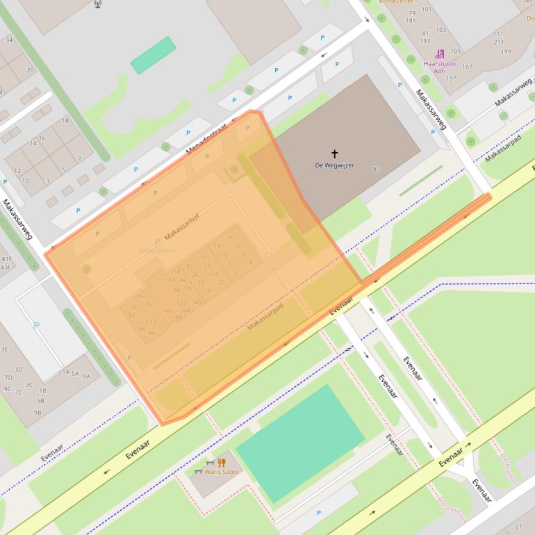 Kaart van postcodegebied 1335HV.