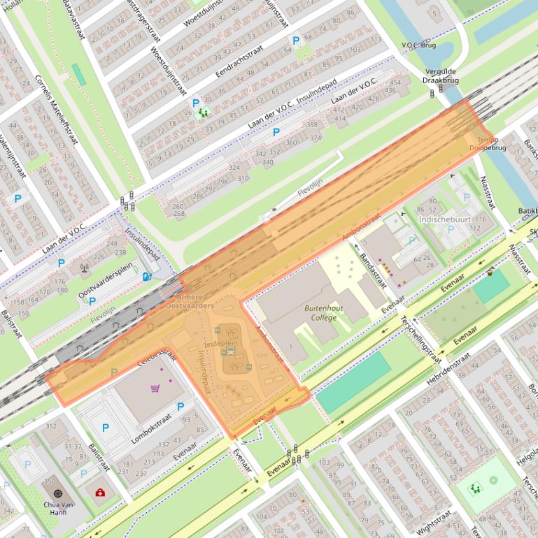 Kaart van postcodegebied 1335JT.